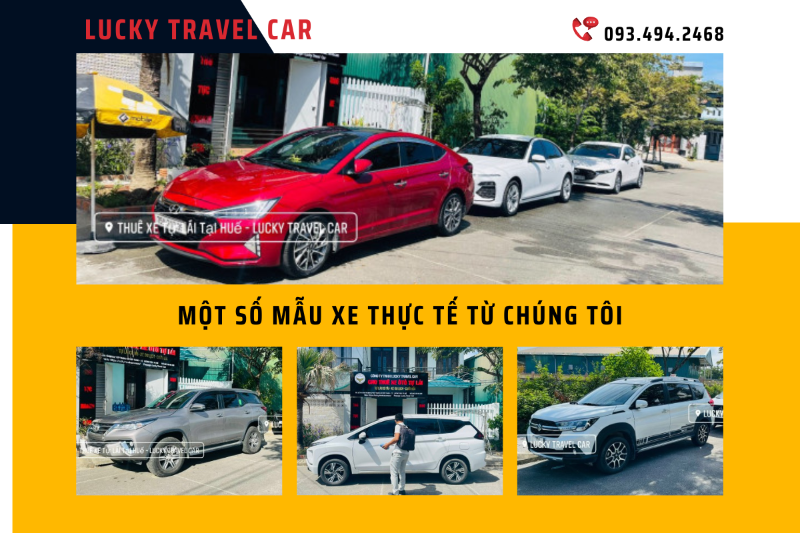 Liên hệ Lucky Travel Car khi cần thuê xe tự lái, thuê xe ô tô, xe điện, thuê xe 4 chỗ, 7 chỗ tại Huế