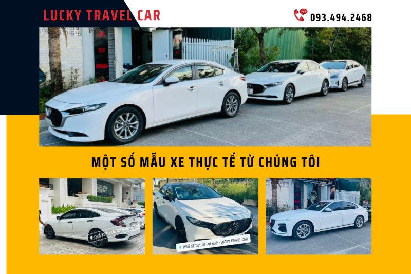 Liên hệ Lucky Travel Car khi cần thuê xe tự lái, thuê xe ô tô, xe điện, thuê xe 4 chỗ, 7 chỗ tại Huế