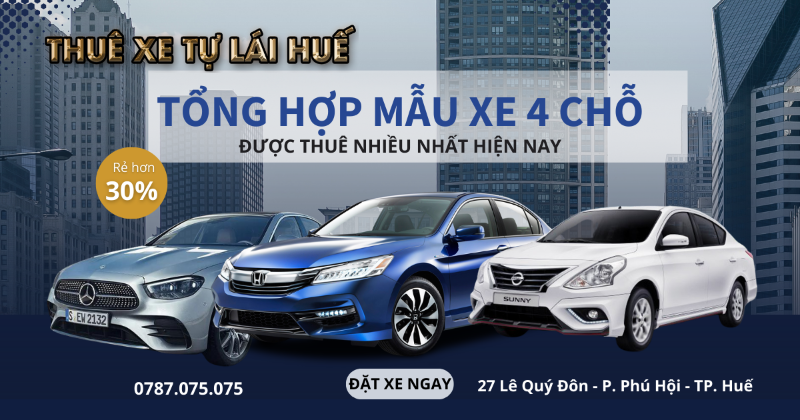 Tổng hợp 7 dòng xe 4 chỗ cho thuê phổ biến nhất hiện nay