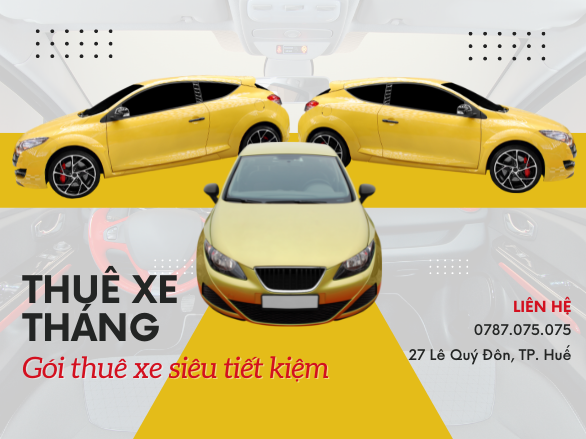 Bảng giá thuê xe theo tháng tại Huế