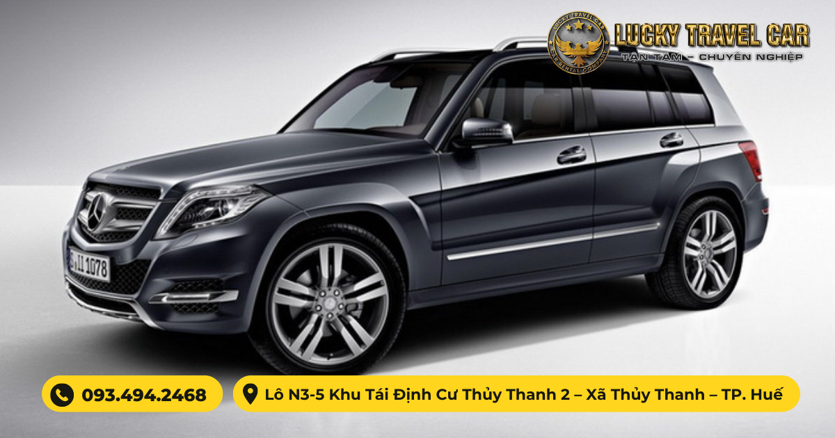 Đến Huế du lịch, bạn có thể tìm Thuê xe tự lái Mercedes BenZ GLK 4 chỗ tại Lucky Travel Car