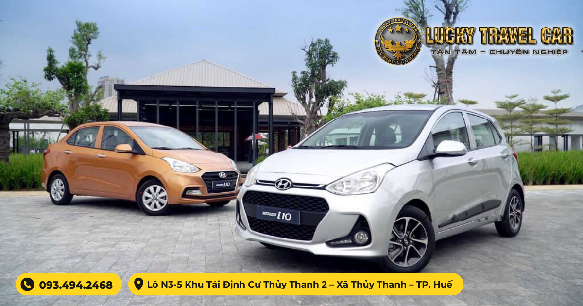 Cho thuê xe Grand i10 theo ngày, theo tháng tại Huế với Lucky Travel Car